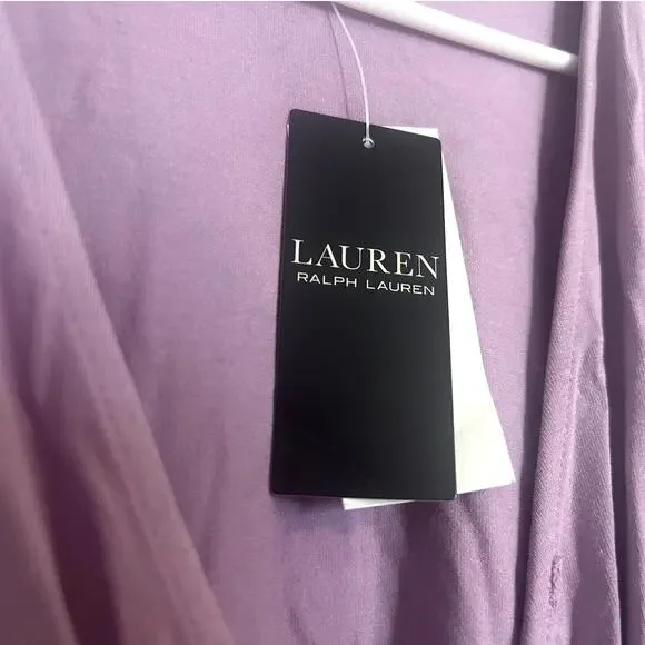 NWT Lauren Ralph Lauren Tie-Front Peplum Top – Purple, Women’s Large - Picture 3 of 5